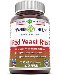 Amazing Formulas Red Yeast Rice 1200mg 120 Capsules Weight Management - supplemynts.com