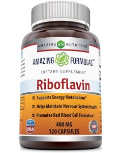Amazing Formulas Riboflavin 400mg 120 Caps Promotes Nervous System