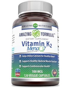 Amazing Formulas Vitamin K2 Menaq7 MK7 100 Mcg 120 Veggie Capsules - supplemynts.com