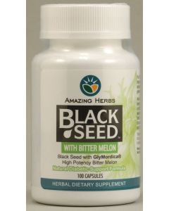Amazing Herbs Black Seed Bitter Melon GlyMordica 100 Veggie Caps - supplemynts.com