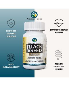 Amazing Herbs Black Seed Gold Black Cumin Seed 60 Veggie Caps - supplemynts.com