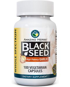 Amazing Herbs Black Seed High Potency Garlic 100 Veggie Capsules - supplemynts.com
