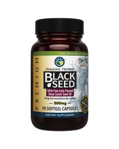 Amazing Herbs Black Seed Oil 500mg Cold Pressed 90 Softgels - supplemynts.com