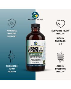 Amazing Herbs Black Seed &amp; Pumpkin Seed Cold Pressed Oil Blend 8 Oz - supplemynts.com