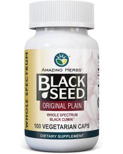 Amazing Herbs Black Seed Whole Spectrum Original Plain 100 Veggie Caps - supplemynts.com