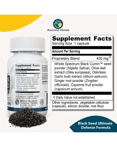 Amazing Herbs Whole Spectrum Black Seed Ultimate 100 Veggie Caps - supplemynts.com