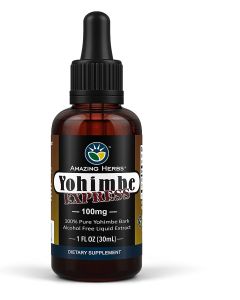 Amazing Herbs Yohimbe Express Liquid Extract 100mg Alcohol Free 1 Oz - supplemynts.com