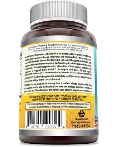 Amazing Omega Norwegian Cod Liver Oil 1250 mg 120 Flavored Softgels