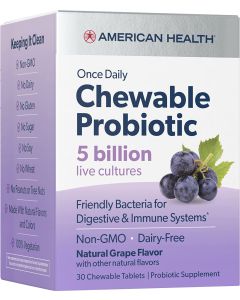 American Health Daily Chewable Probiotic Tablet Grape Immune System