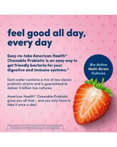 American Health Daily Chewable Probiotic Tablet Strawberry 5 Billion