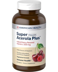 American Health Super Acerola Plus Chewable 100 Wafers Immune Health - supplemynts.com