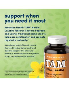American Health TAM Herbal Laxative Tablets Supports Regularity - supplemynts.com