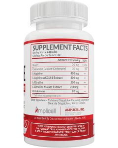 Amplicell Double Strength L Arginine Nitric Oxide Booster 60 Caps - supplemynts.com