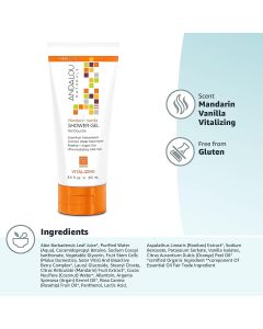 Andalou Naturals Mandarin Vanilla Vitalizing Shower Gel 8.5 fl oz
