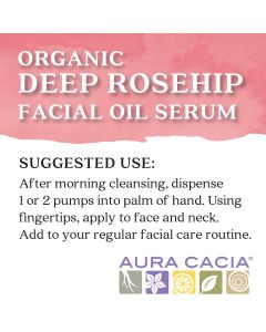Aura Cacia Deep Rosehip Facial Oil Serum 1 fl oz Organic Purity Tested