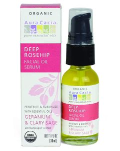 Aura Cacia Deep Rosehip Facial Oil Serum 1 fl oz Organic Purity Tested