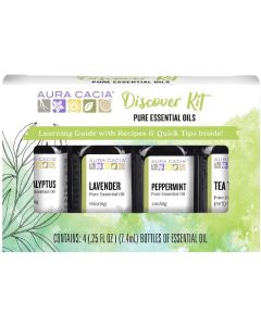Aura Cacia Discover Essential Oils Kit 4 Bottles 0.25 fl oz