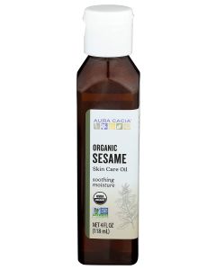 Aura Cacia Organic Sesame Skin Care Oil 4 fl oz Soothing Moisture - supplemynts.com