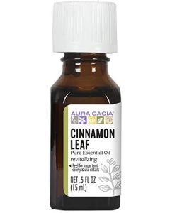 Aura Cacia Pure Essential Oil Revitalizing Cinnamon Leaf 0.5 fl oz