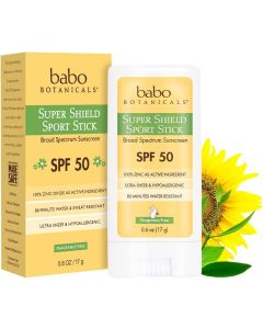 Babo Botanicals Super Shield Mineral Sunscreen Sport Stick SPF50 - supplemynts.com