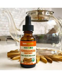 BareOrganics Ashwagandha Liquid Drops Stress Support Vegan