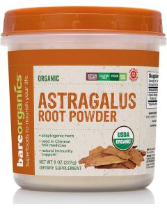 BareOrganics Astragalus Root Powder 8 Oz Immune Support Gluten Free