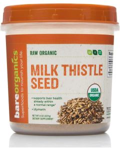 BareOrganics Milk Thistle Seed Powder 8 Oz Liver Health Support - supplemynts.com