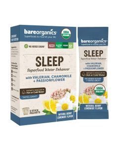 BareOrganics Sleep Superfood Drink Mix Smoothie Booster 5 Stick Pack