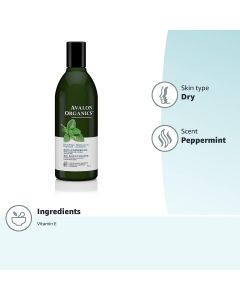 Bath Shower Gel Revitalizing Peppermint 12 Oz Avalon Organics Vegan