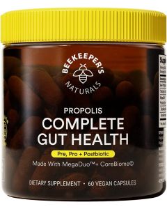 Beekeepers Naturals 3 In 1 Propolis Complete Gut Health 60 Vegan Caps