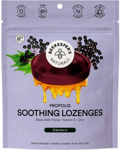 Beekeepers Naturals Elderberry Soothing Lozenges 14 Count 50G