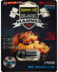 Black Hammer 19000 Triple Maximum Power Male Enhancer Black Pill - supplemynts.com