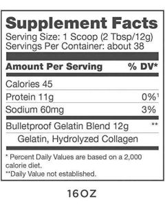 Bulletproof Unflavored Collagelatin 16 Oz Keto Friendly Supplement - supplemynts.com