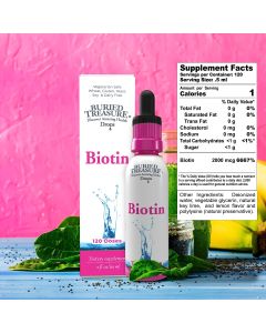 Buried Treasure Biotin Drops 120 Doses Boost Immunity Hair Skin Nails - supplemynts.com