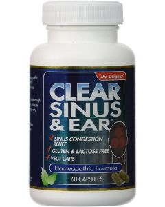 Clear Sinus Ear Homeopathic Formula 60 Capsules Gluten Lactose Free
