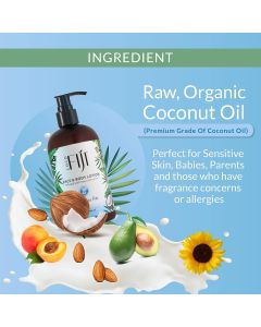 Coco Fiji Fragrance Free Coconut Oil Infused Face Body Lotion 12 Oz