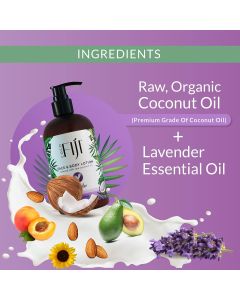 Coco Fiji Infused Raw Coconut Oil Face Body Lotion Lavender 12 Oz