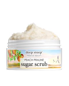 Deep Steep Premium Beauty Peach Praline Vegan Sugar Scrub 8 Oz