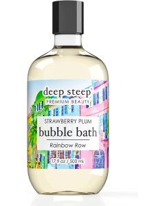 Deep Steep Premium Beauty Strawberry Plum Bubble Bath 17Oz Rainbow Row