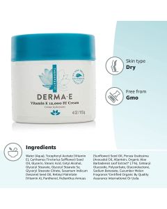 Derma E Vitamin E 12000 IU Multi-purpose Face Cream 4 Oz Vegan - supplemynts.com