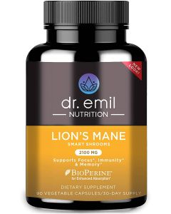 Dr. Emil 30 Day Supply Nutrition Lions Mane Mushroom 90 Veggie Caps
