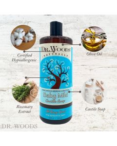 Dr. Wood Unscented Baby Mild Castile Soap 32 Oz Sensitive Skins - supplemynts.com
