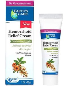 Earth's Care Hemorrhoid Relief Cream 1 Oz Witch Hazel No Parabens