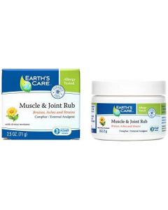 Earth's Care Muscle Joint Rub 2.5 Oz For Bruises Aches Strains - supplemynts.com
