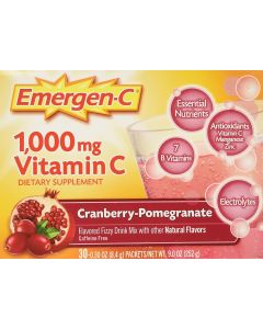 Emergen-C 1000mg Vitamin C Powder Cranberry Pomegranate 30 Cnt 0.30oz - supplemynts.com