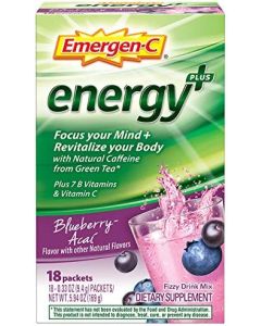 Emergen-C Energy Plus Blueberry Acai Flavor Drink Mix 18 Cnt 0.33 Oz - supplemynts.com