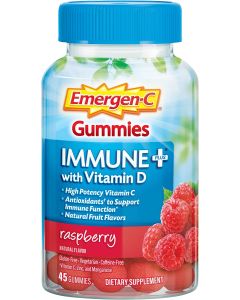 Emergen-C Immune Plus Gummies Raspberry Flavor Vitamin D 45 Cnt - supplemynts.com