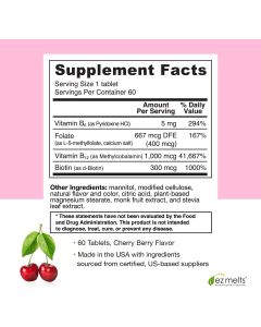 Energy Memory And Mood Enhancer 60 Fast Dissolve Tablets Ez Melts - supplemynts.com