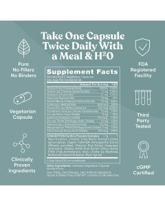 Eu Natural Conception Fertility Prenatal Vitamins 60 Veggie Caps - supplemynts.com