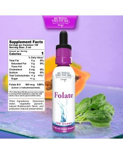 Folate Drops 120 Doses Metabolic Health Support Buried Treasure